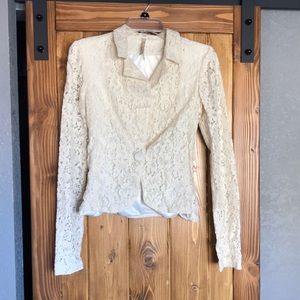 Ivory lace blazer